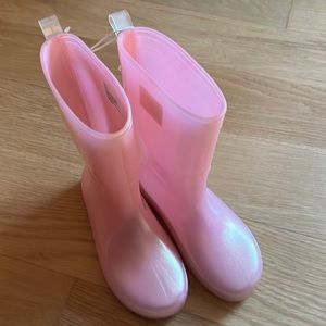 Cat & Jack iridescent pink shimmer rain boots new size 11